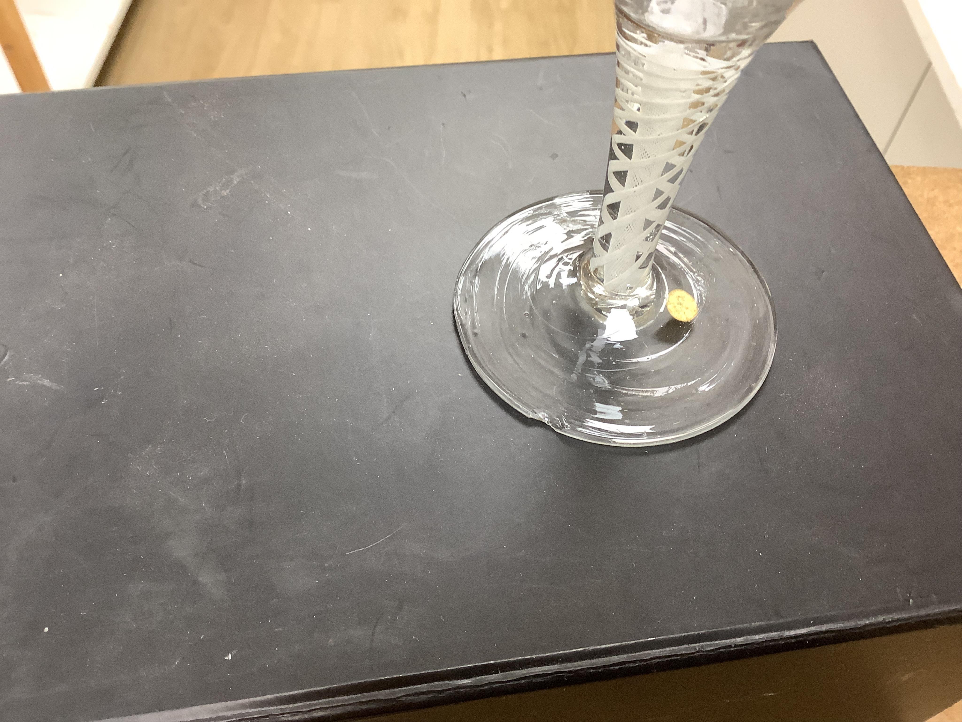 A collection of various Georgian and later wine glasses